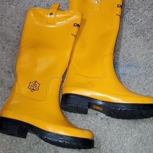 Donna Karen Yellow Rain Boots Size 7